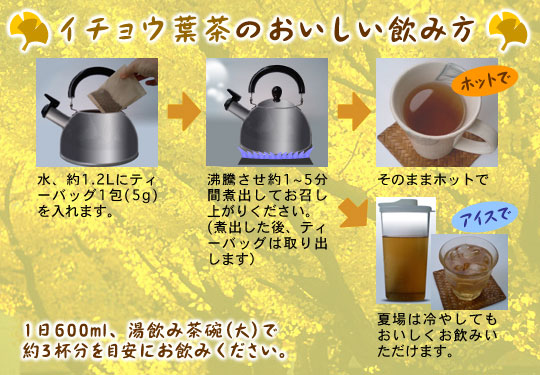 イチョウ葉茶のおいしい飲み方