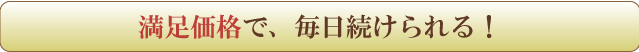 満足価格で、毎日続けられる！