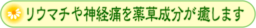 リウマチや神経痛を薬草成分が癒します